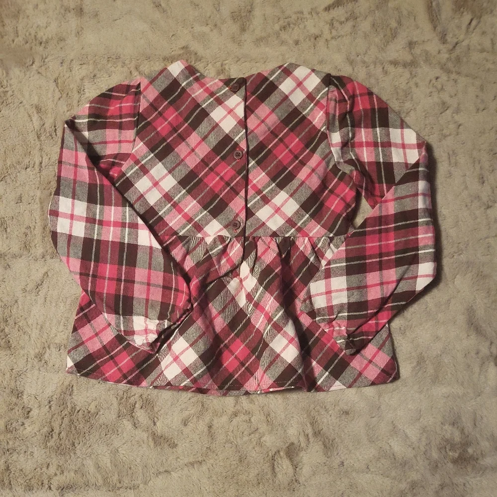 Brand New NWT 100% Cotton Pink Plaid Shirt Top Gymboree Kid's - 5T